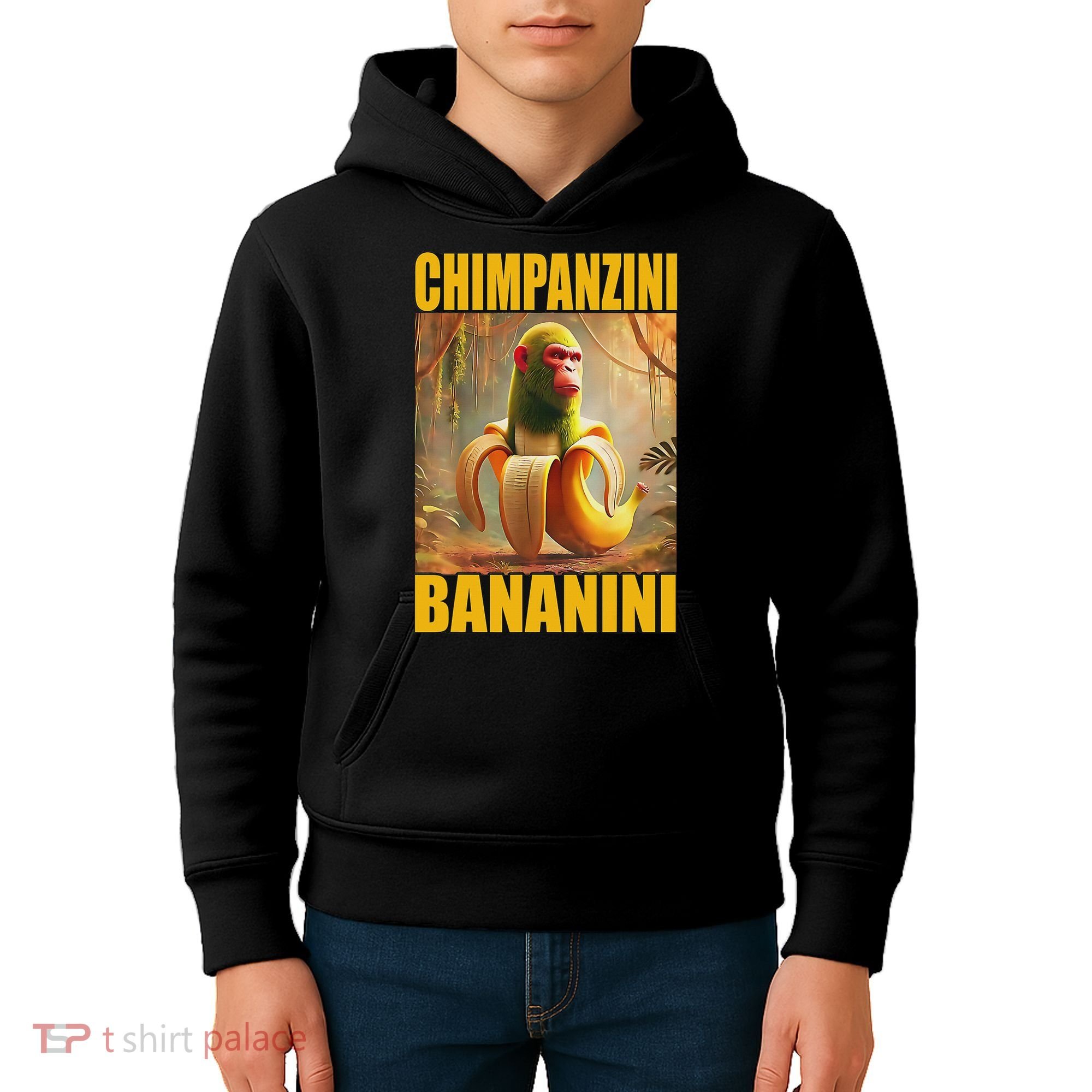 Chimpanzini Bananini Italian Brainrot Meme, Gilrs, Kids Hoodie