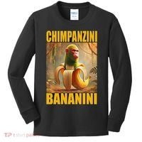 Chimpanzini Bananini Italian Brainrot Meme, Gilrs, Kids Long Sleeve Shirt thumb 0