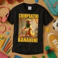 Chimpanzini Bananini Italian Brainrot Meme, Gilrs, Kids T-Shirt thumb 3