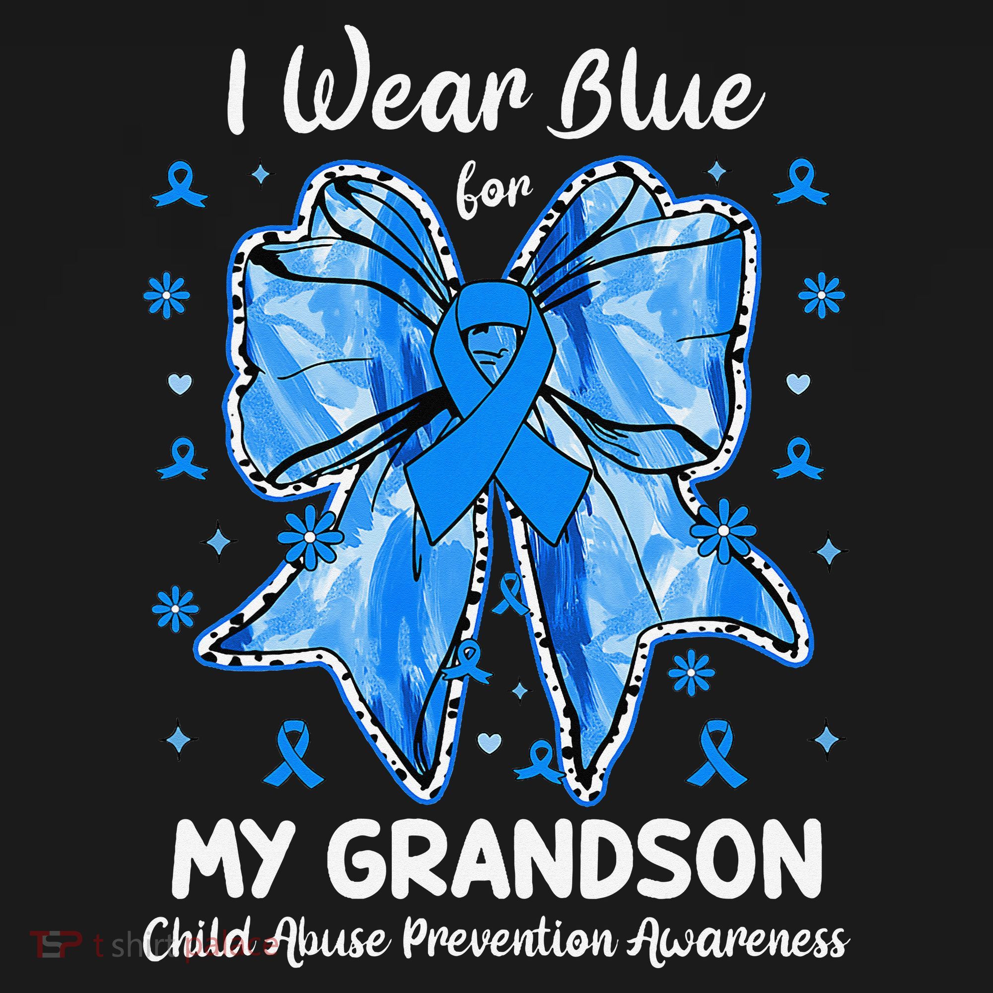 Coquette Bow I Wear Blue For My Grandson Child Abuse Doggie Tank