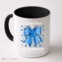 Coquette Bow I Wear Blue For My Grandson Child Abuse Coffee Mug thumb 0