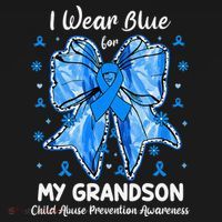 Coquette Bow I Wear Blue For My Grandson Child Abuse Women's Tank Top thumb 5