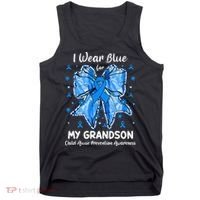 Coquette Bow I Wear Blue For My Grandson Child Abuse Tank Top thumb 0