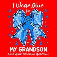 Coquette Bow I Wear Blue For My Grandson Child Abuse Santa Hat thumb 1