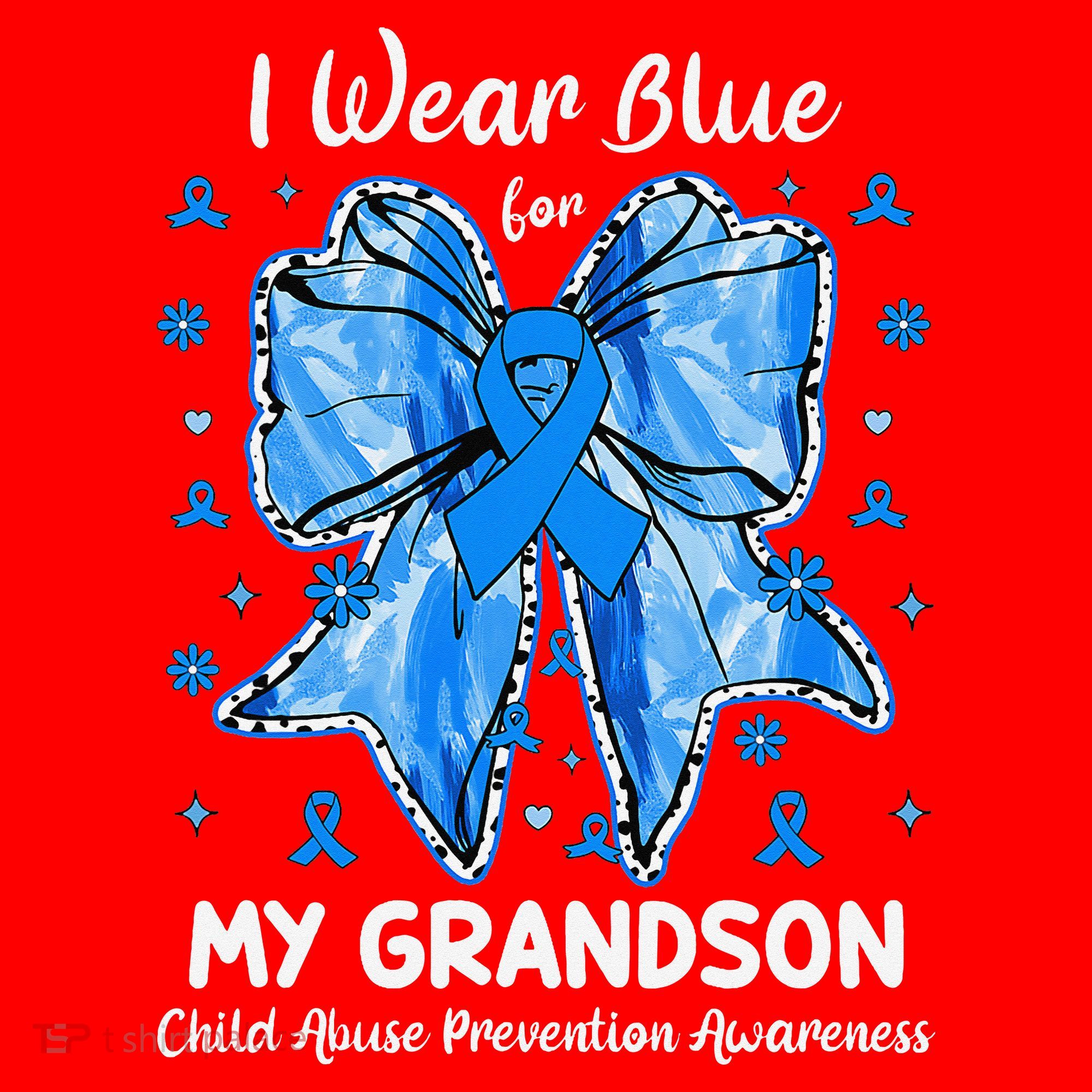 Coquette Bow I Wear Blue For My Grandson Child Abuse Santa Hat