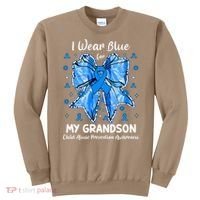 Coquette Bow I Wear Blue For My Grandson Child Abuse Sweatshirt thumb 0
