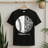 Christian Baseball I Can Do All Things Philippians 4 13 Funny Gift T-Shirt thumb 2