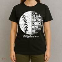 Christian Baseball I Can Do All Things Philippians 4 13 Funny Gift T-Shirt thumb 4