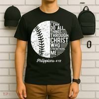 Christian Baseball I Can Do All Things Philippians 4 13 Funny Gift T-Shirt thumb 6