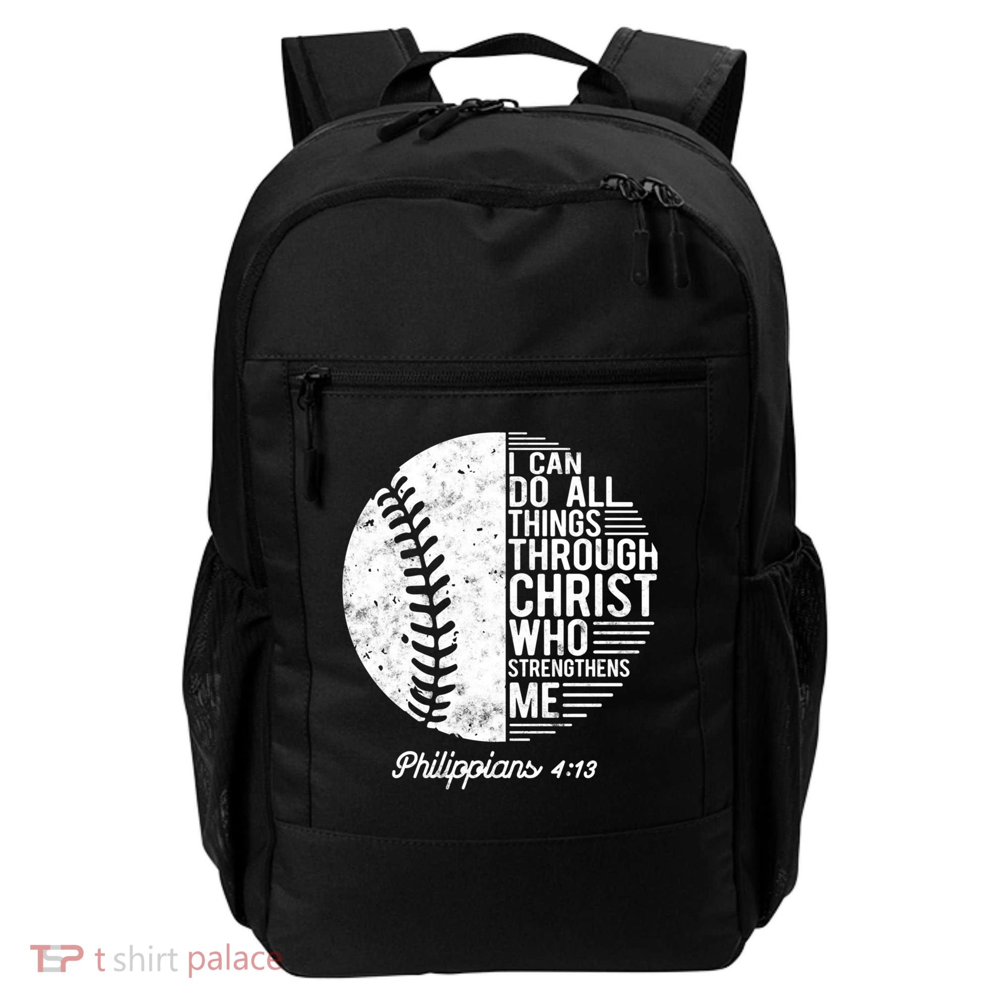 Christian Baseball I Can Do All Things Philippians 4 13 Funny Gift Backpack