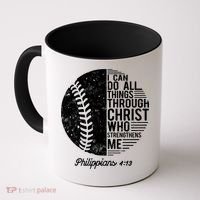 Christian Baseball I Can Do All Things Philippians 4 13 Funny Gift Coffee Mug thumb 0