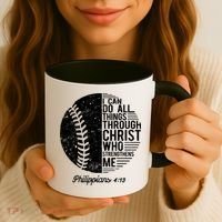Christian Baseball I Can Do All Things Philippians 4 13 Funny Gift Coffee Mug thumb 3