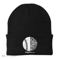 Christian Baseball I Can Do All Things Philippians 4 13 Funny Gift Beanie thumb 0