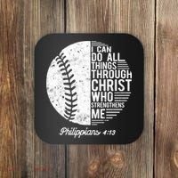 Christian Baseball I Can Do All Things Philippians 4 13 Funny Gift Coaster thumb 0