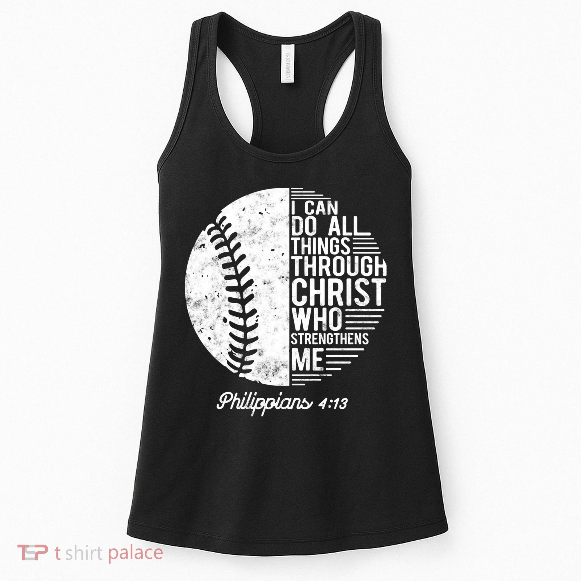 Christian Baseball I Can Do All Things Philippians 4 13 Funny Gift Women's Tank Top