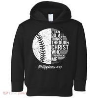 Christian Baseball I Can Do All Things Philippians 4 13 Funny Gift Toddler Hoodie thumb 0