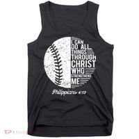 Christian Baseball I Can Do All Things Philippians 4 13 Funny Gift Tank Top thumb 0