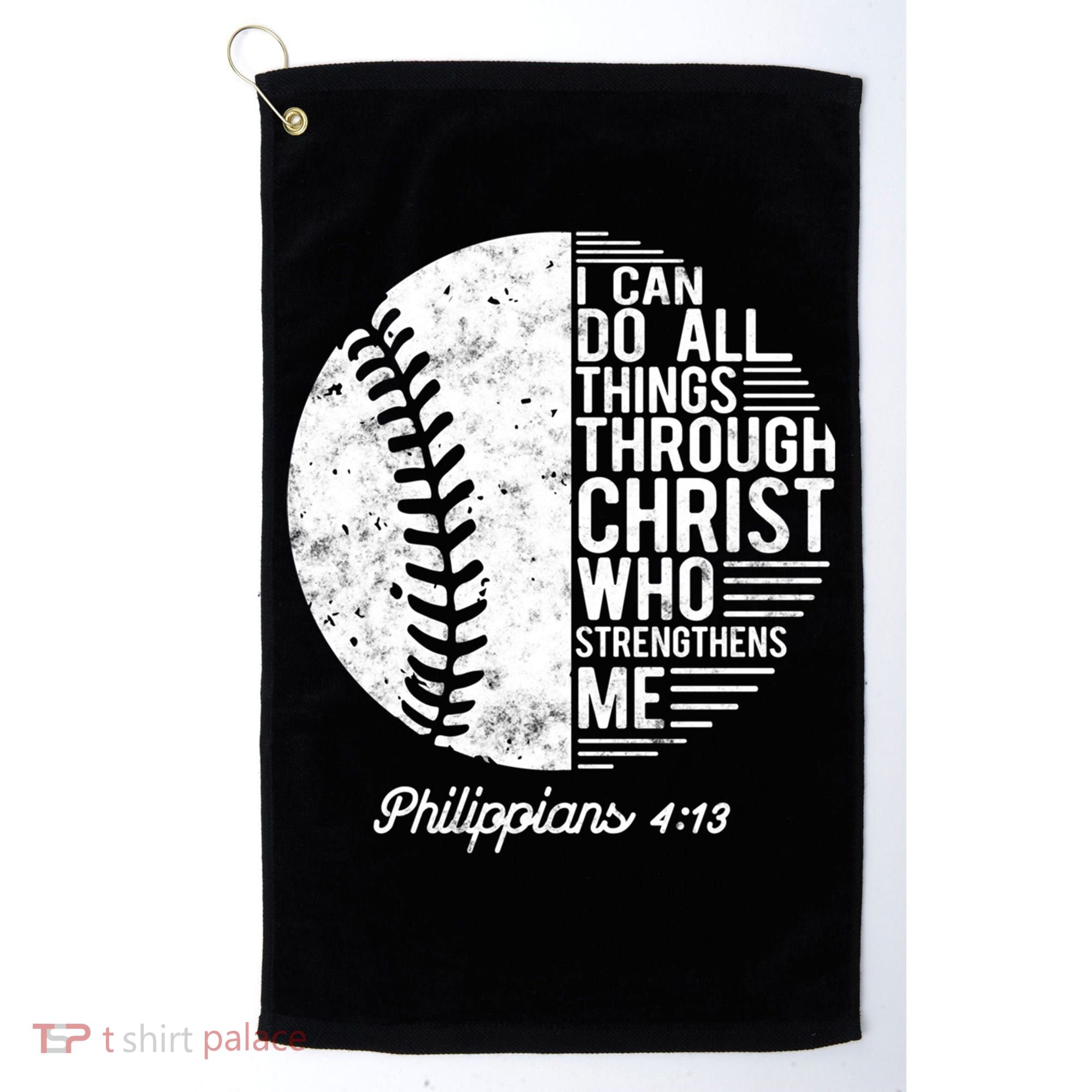 Christian Baseball I Can Do All Things Philippians 4 13 Funny Gift Golf Towel