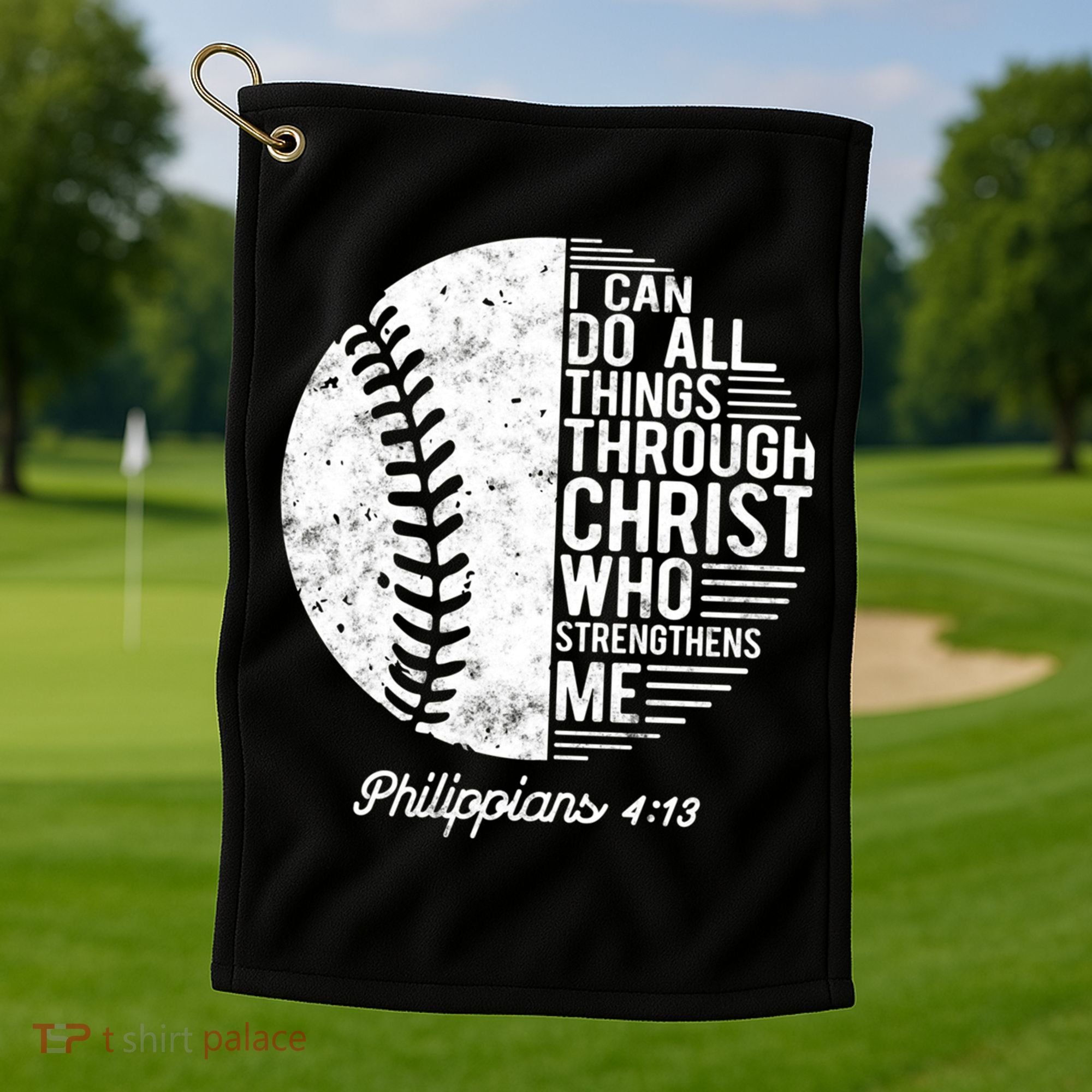 Christian Baseball I Can Do All Things Philippians 4 13 Funny Gift Golf Towel