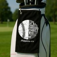 Christian Baseball I Can Do All Things Philippians 4 13 Funny Gift Golf Towel thumb 2