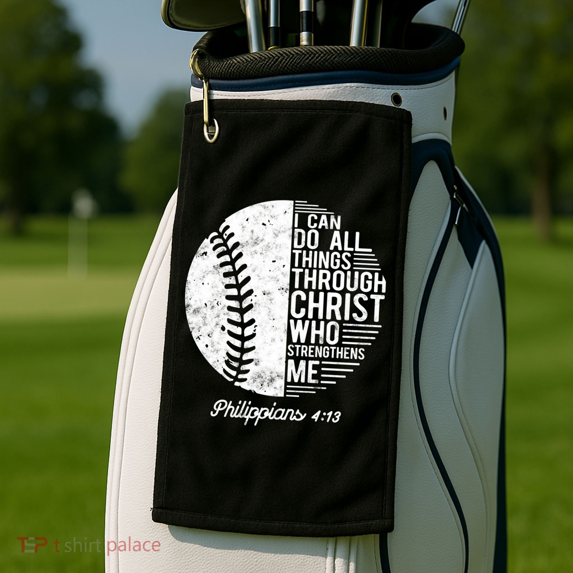 Christian Baseball I Can Do All Things Philippians 4 13 Funny Gift Golf Towel