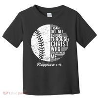 Christian Baseball I Can Do All Things Philippians 4 13 Funny Gift Toddler T-Shirt thumb 0