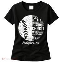 Christian Baseball I Can Do All Things Philippians 4 13 Funny Gift Women's T-Shirt thumb 0
