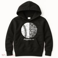 Christian Baseball I Can Do All Things Philippians 4 13 Funny Gift Kids Hoodie thumb 0