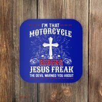 Christian Biker Im That Motorcycle Riding Jesus Freak Faith Coaster thumb 0