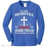 Christian Biker Im That Motorcycle Riding Jesus Freak Faith Kids Long Sleeve Shirt thumb 0
