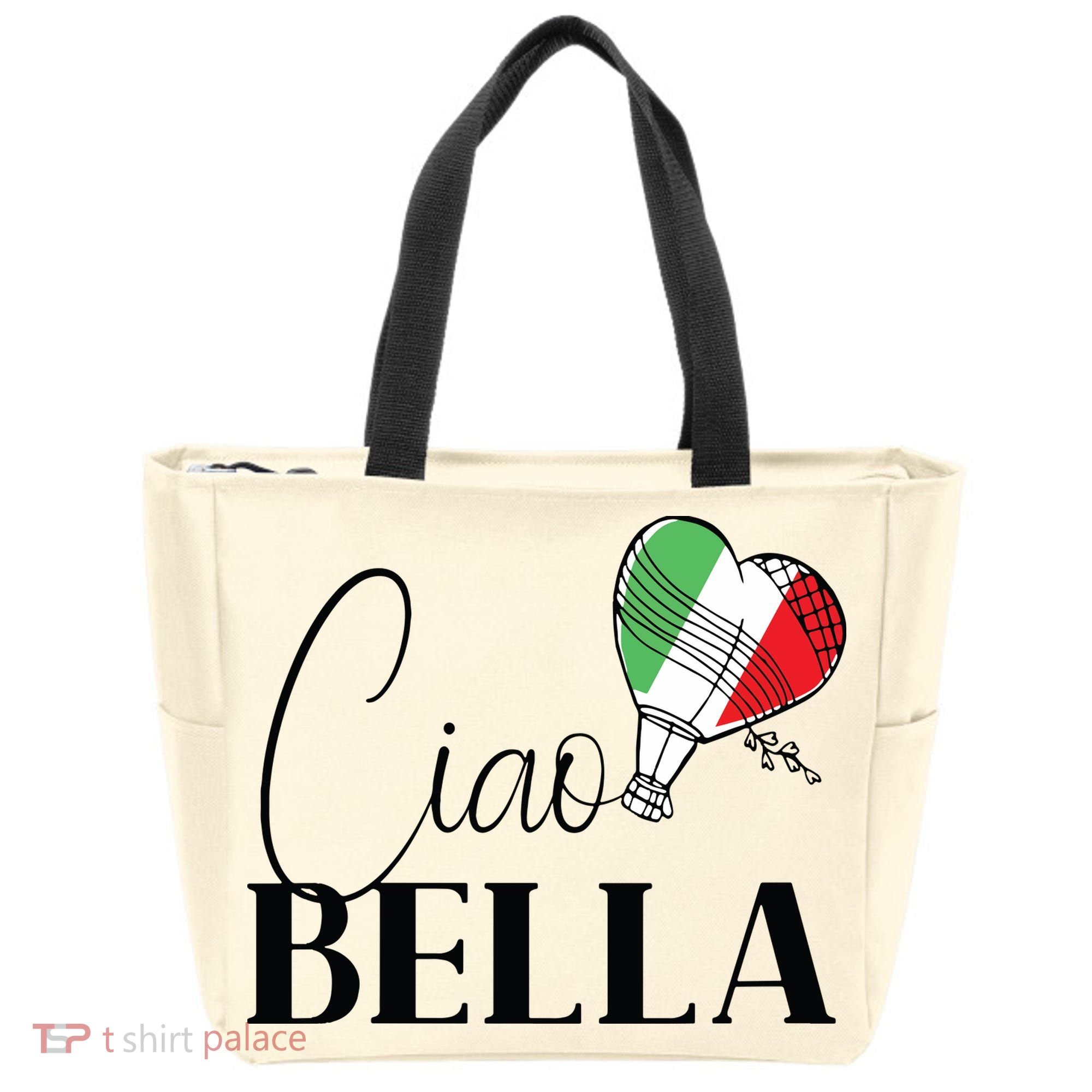 Ciao Bella Italy Graphic With Italian Flag Tote Bag