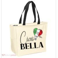 Ciao Bella Italy Graphic With Italian Flag Tote Bag thumb 2