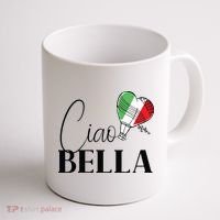 Ciao Bella Italy Graphic With Italian Flag Coffee Mug thumb 1