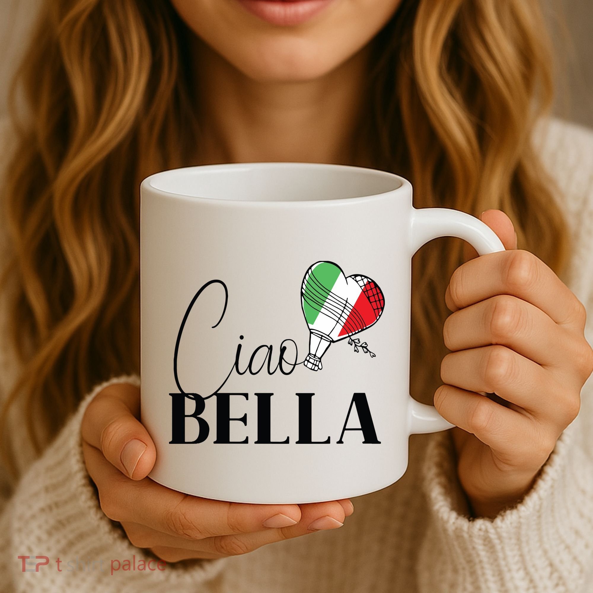 Ciao Bella Italy Graphic With Italian Flag Coffee Mug