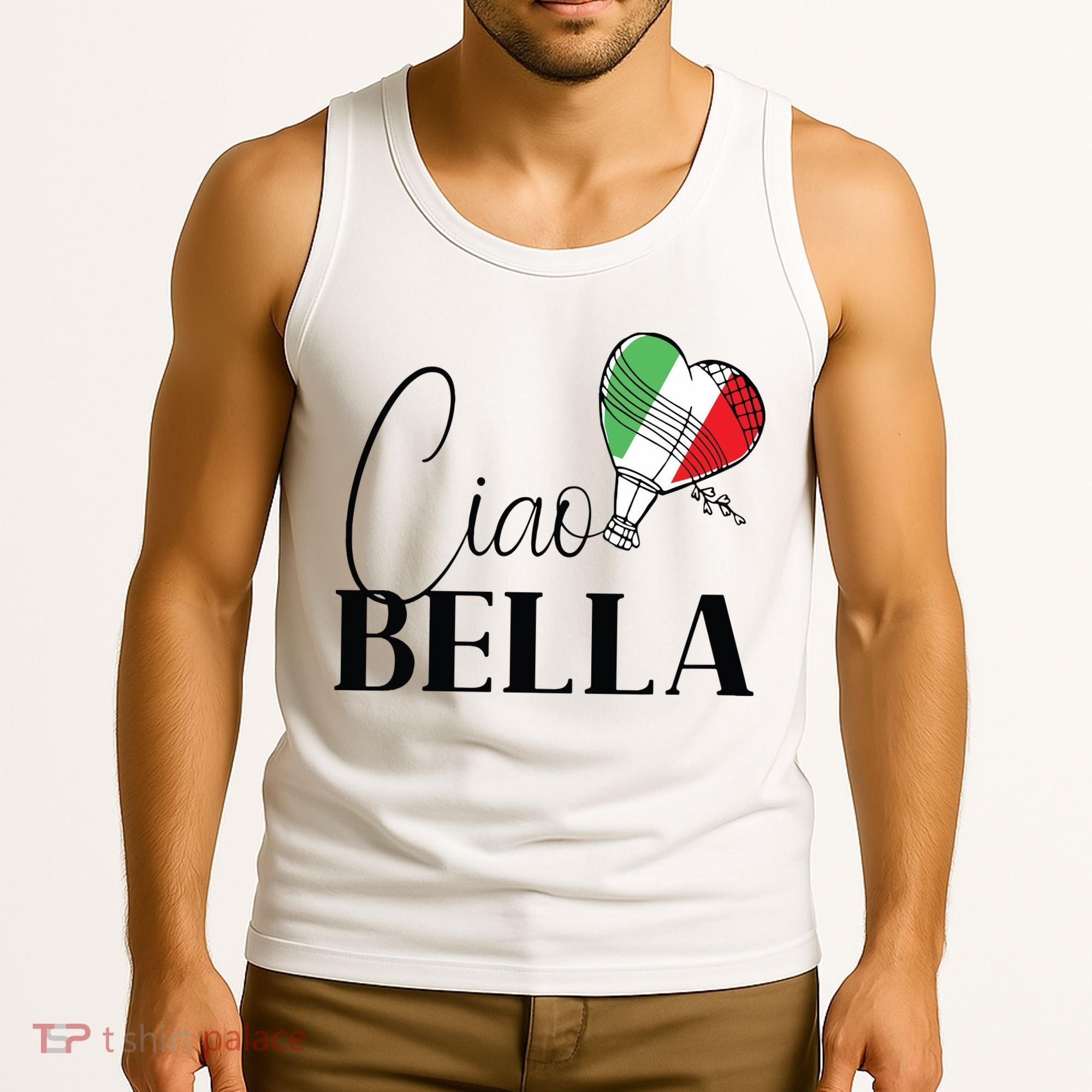 Ciao Bella Italy Graphic With Italian Flag Tank Top
