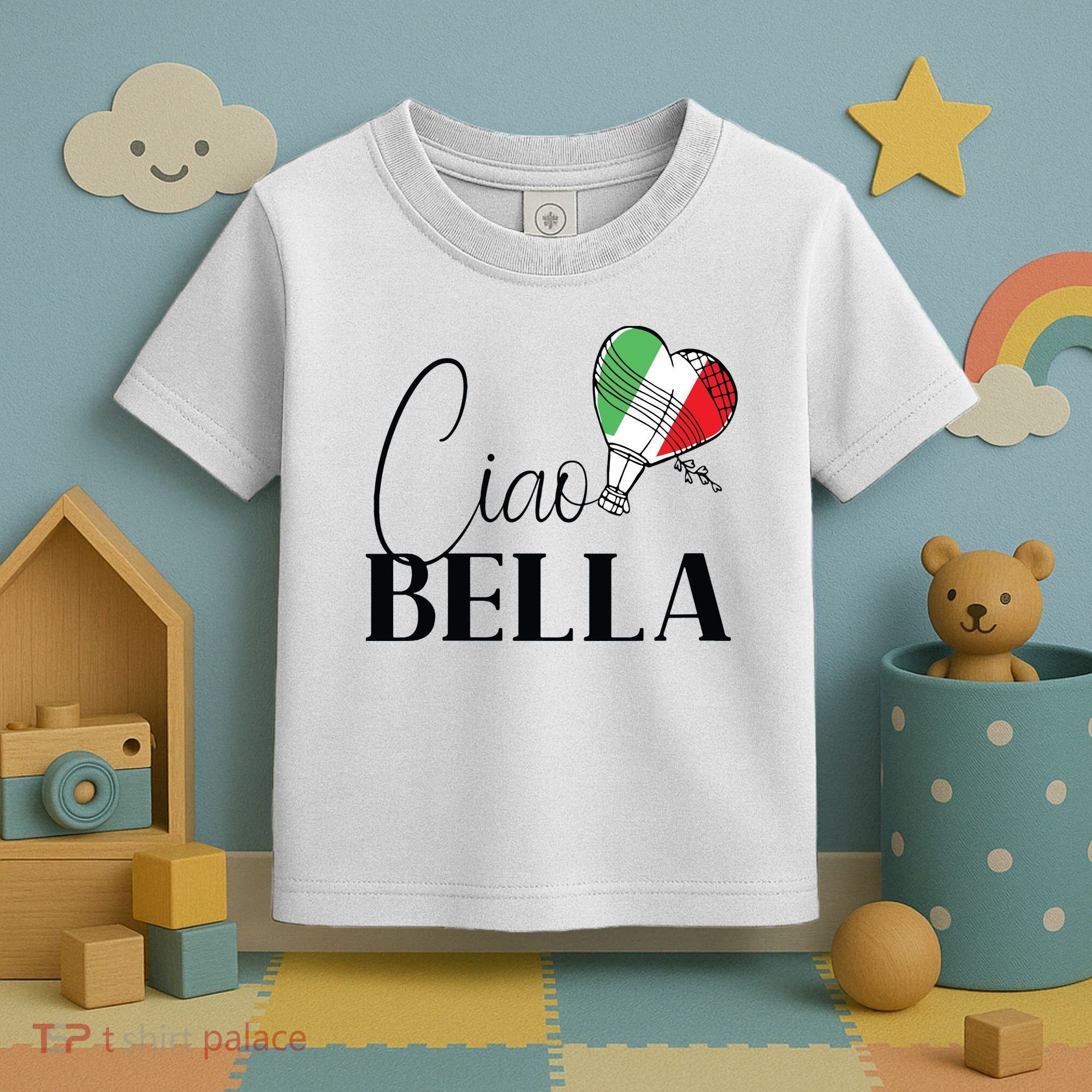 Ciao Bella Italy Graphic With Italian Flag Toddler T-Shirt