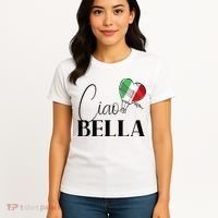 Ciao Bella Italy Graphic With Italian Flag Women's T-Shirt thumb 4