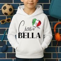 Ciao Bella Italy Graphic With Italian Flag Kids Hoodie thumb 2