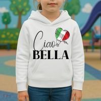 Ciao Bella Italy Graphic With Italian Flag Kids Hoodie thumb 3