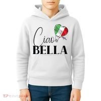 Ciao Bella Italy Graphic With Italian Flag Kids Hoodie thumb 4