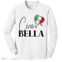 Ciao Bella Italy Graphic With Italian Flag Kids Long Sleeve Shirt thumb 0
