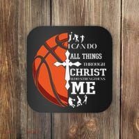 Christian Basketball I Can Do All Things Through Christ Coaster thumb 0