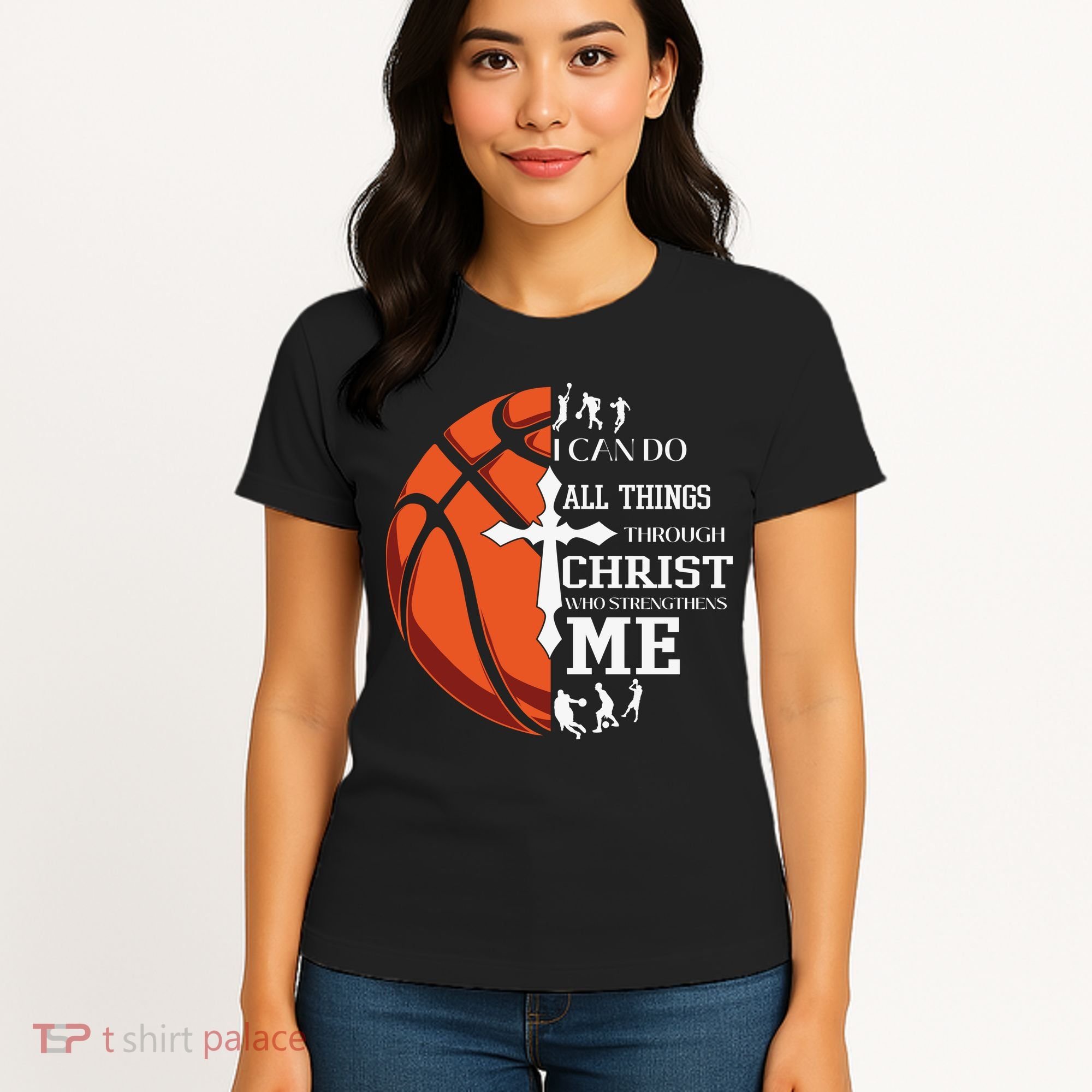 Christian Basketball I Can Do All Things Through Christ Women's T-Shirt