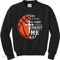 Christian Basketball I Can Do All Things Through Christ Kids Sweatshirt thumb 0