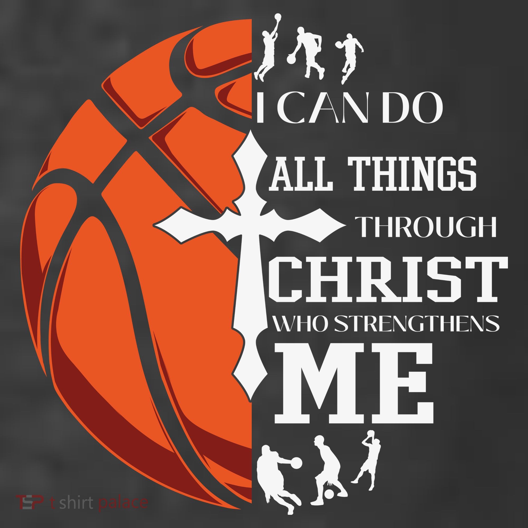 Christian Basketball I Can Do All Things Through Christ Kids T-Shirt