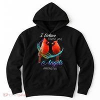 Cardinal Bird I Believe There Are Angels Among Us Hoodie thumb 0