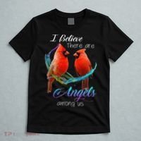 Cardinal Bird I Believe There Are Angels Among Us T-Shirt thumb 5