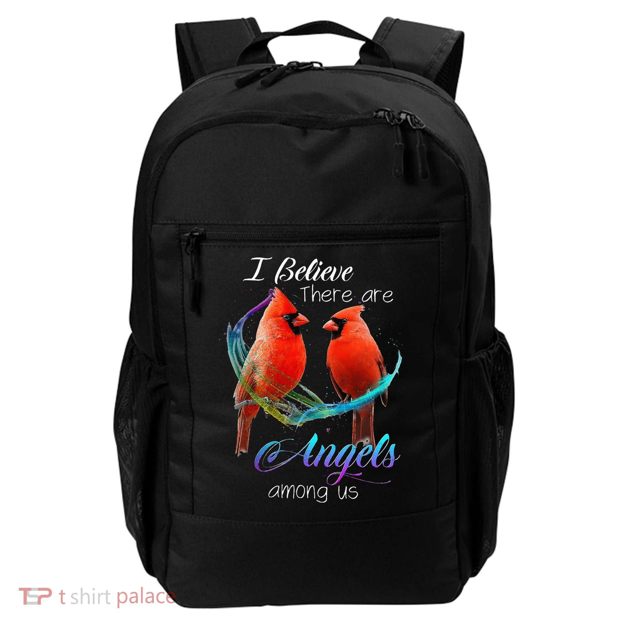 Cardinal Bird I Believe There Are Angels Among Us Backpack