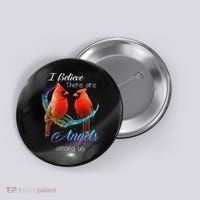 Cardinal Bird I Believe There Are Angels Among Us Button thumb 0