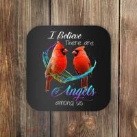 Cardinal Bird I Believe There Are Angels Among Us Coaster thumb 0